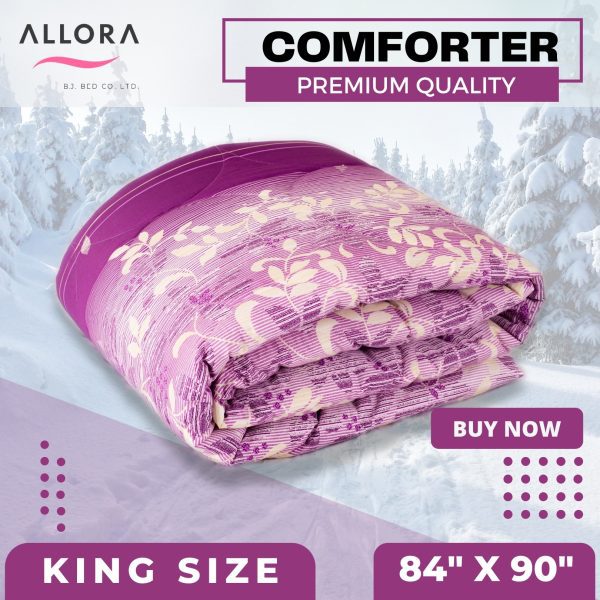 ALLORA Exclusive Premium Purple Print Double King Size Comforter Poly Filler Lightweight Comforter 1 Pcs